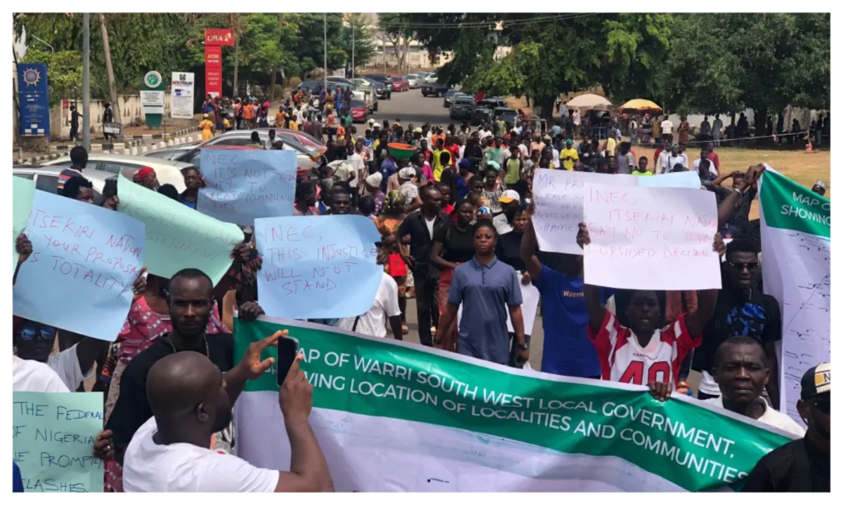 Youths Protesting Constituency Delineation Assaulted at INEC Office