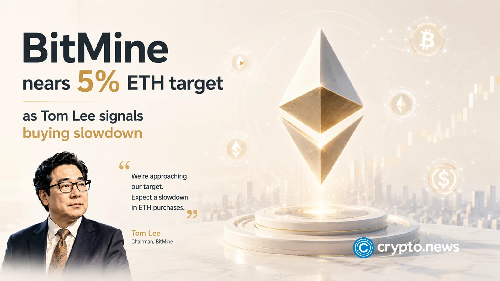 BitMine Boosts ETH Holdings to 5.62 Million as BMNR Stock Flattens